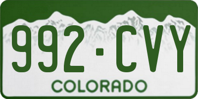 CO license plate 992CVY