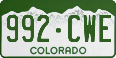 CO license plate 992CWE