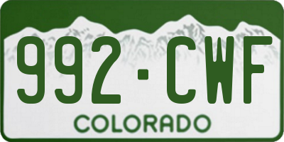 CO license plate 992CWF