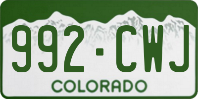 CO license plate 992CWJ