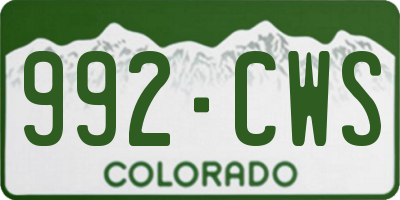 CO license plate 992CWS