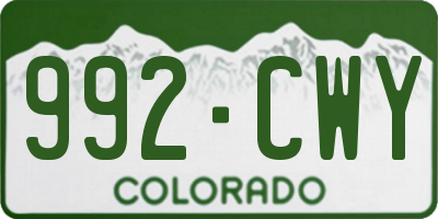 CO license plate 992CWY