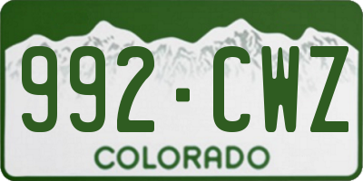 CO license plate 992CWZ