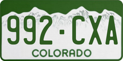 CO license plate 992CXA