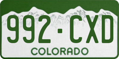 CO license plate 992CXD