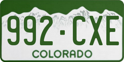 CO license plate 992CXE
