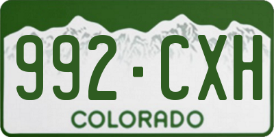 CO license plate 992CXH