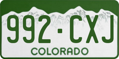 CO license plate 992CXJ