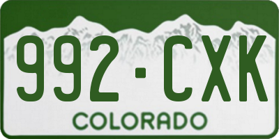 CO license plate 992CXK
