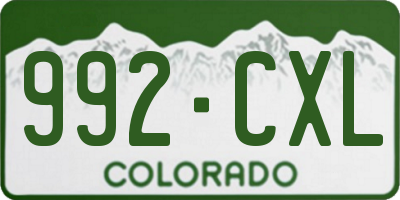 CO license plate 992CXL