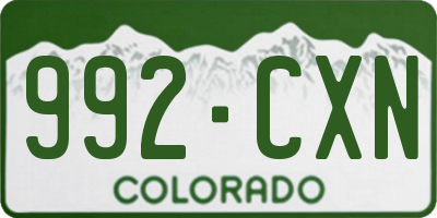 CO license plate 992CXN