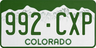 CO license plate 992CXP