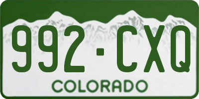 CO license plate 992CXQ