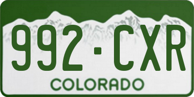 CO license plate 992CXR