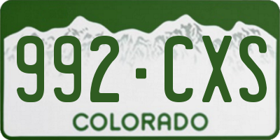 CO license plate 992CXS