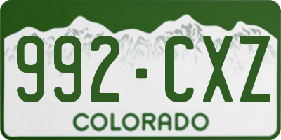 CO license plate 992CXZ