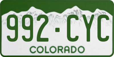 CO license plate 992CYC