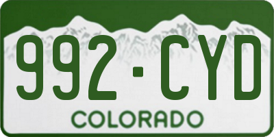 CO license plate 992CYD