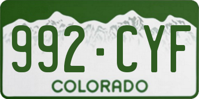 CO license plate 992CYF