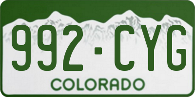 CO license plate 992CYG