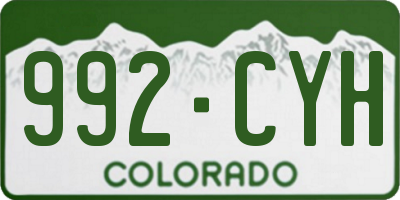 CO license plate 992CYH