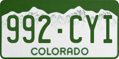 CO license plate 992CYI