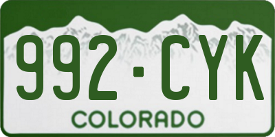 CO license plate 992CYK