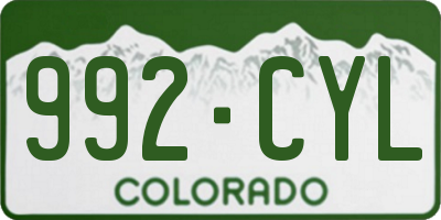CO license plate 992CYL