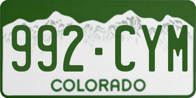 CO license plate 992CYM
