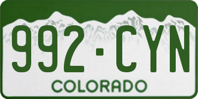 CO license plate 992CYN