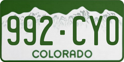 CO license plate 992CYO