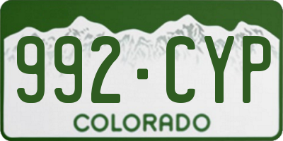 CO license plate 992CYP