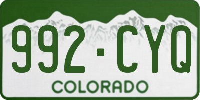 CO license plate 992CYQ