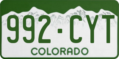 CO license plate 992CYT