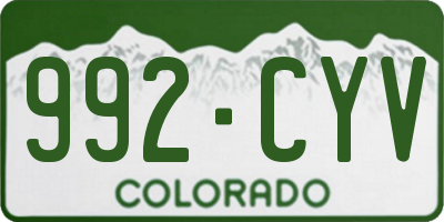 CO license plate 992CYV