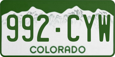 CO license plate 992CYW
