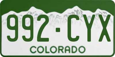 CO license plate 992CYX