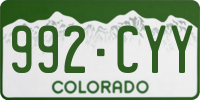 CO license plate 992CYY