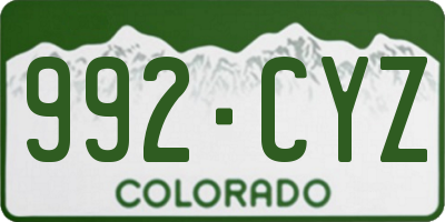 CO license plate 992CYZ