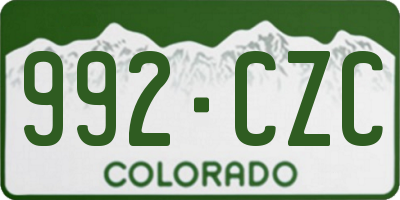 CO license plate 992CZC