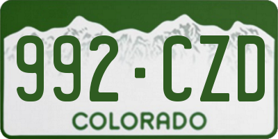 CO license plate 992CZD