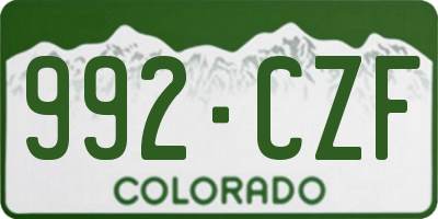 CO license plate 992CZF