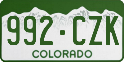CO license plate 992CZK