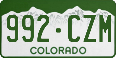 CO license plate 992CZM