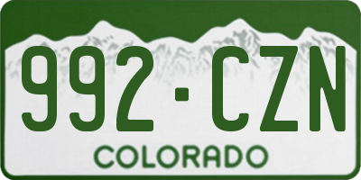 CO license plate 992CZN