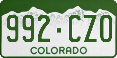 CO license plate 992CZO