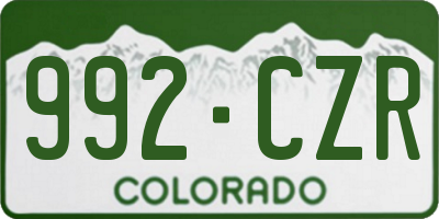 CO license plate 992CZR