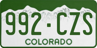 CO license plate 992CZS