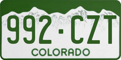 CO license plate 992CZT