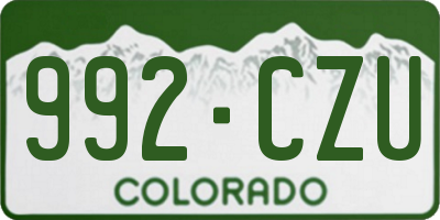 CO license plate 992CZU